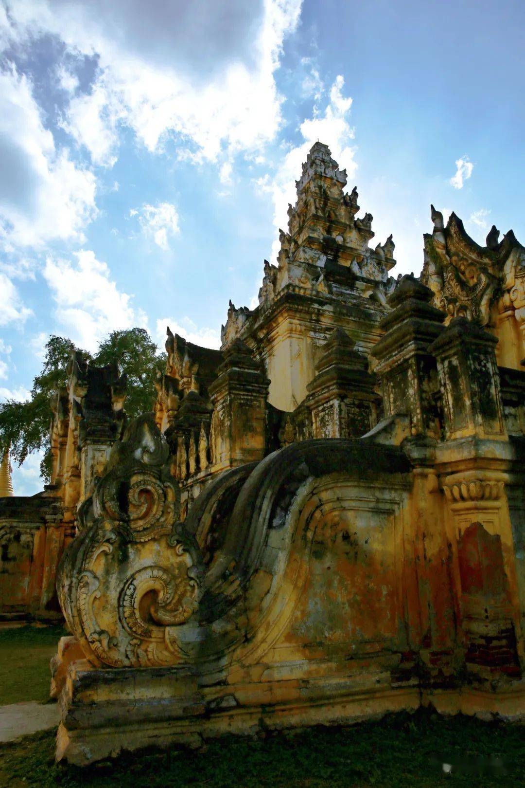 缅甸古石雕建筑马哈昂美