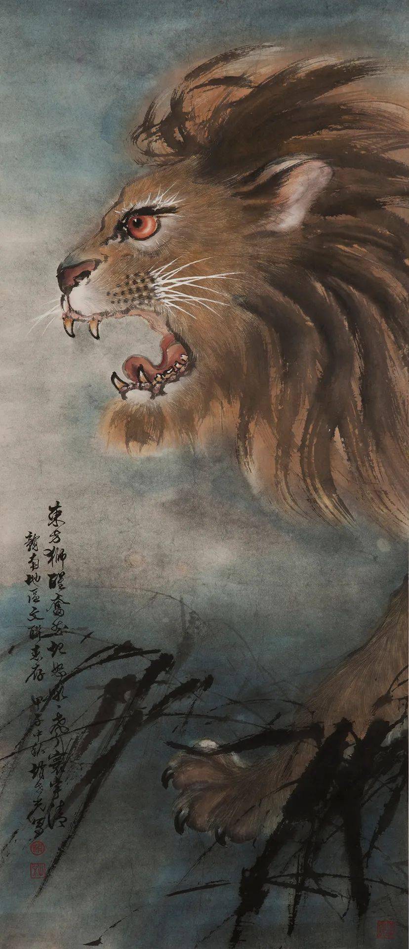 赵世光/雄狮(中国画)