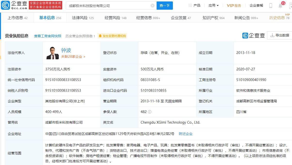 企查查股权穿透显示,钟波持有该公司 18.76% 的股份,为该公司大股东.
