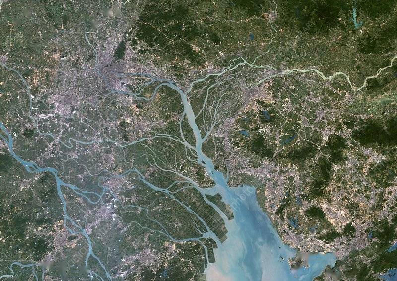 珠江口卫星地图