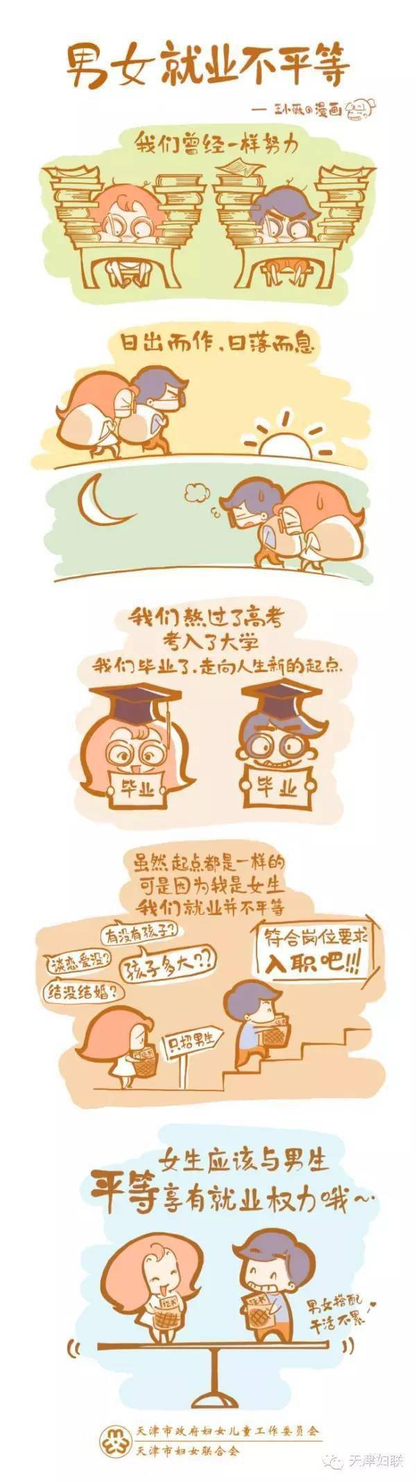 男女平等系列漫画之男女就业不平等