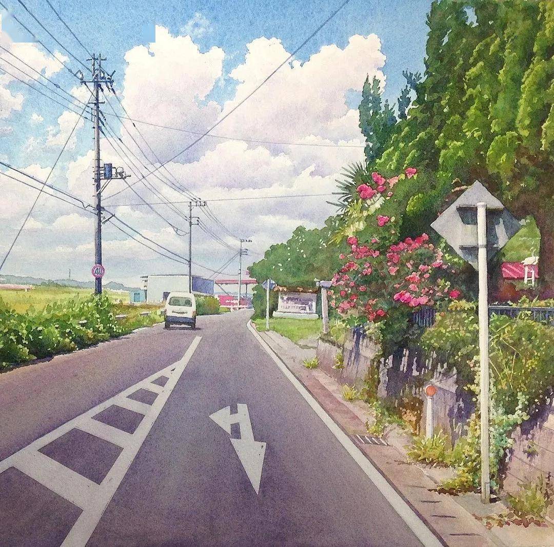 日本著名画家takumiyokooka水彩作品欣赏