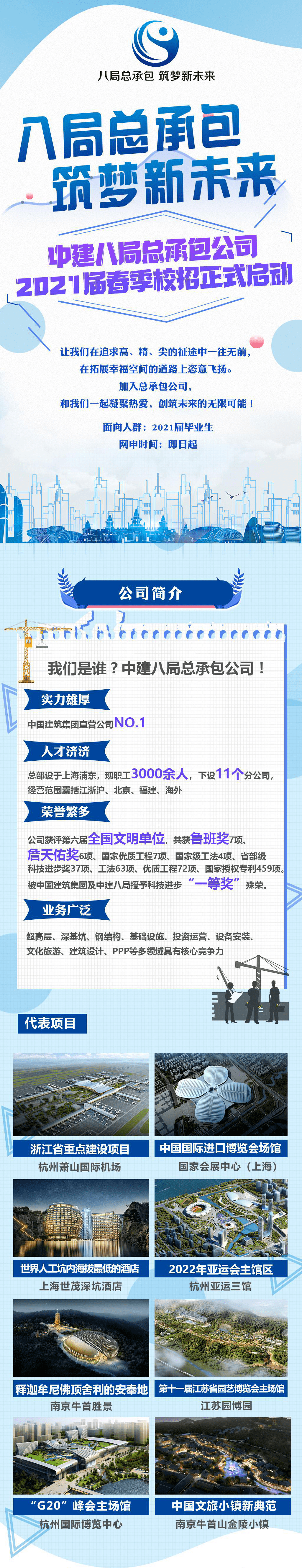 春招启动筑梦未来中建八局总承包公司2021届春季校园招聘全面启动