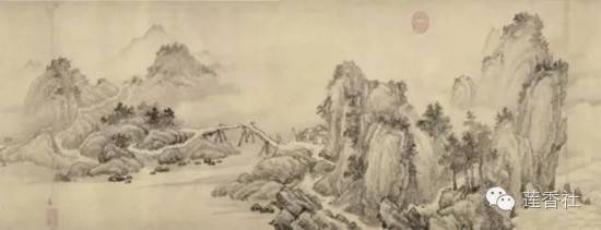 唐明皇命吴道子画嘉陵江三百里山水的风景,能一日而就.