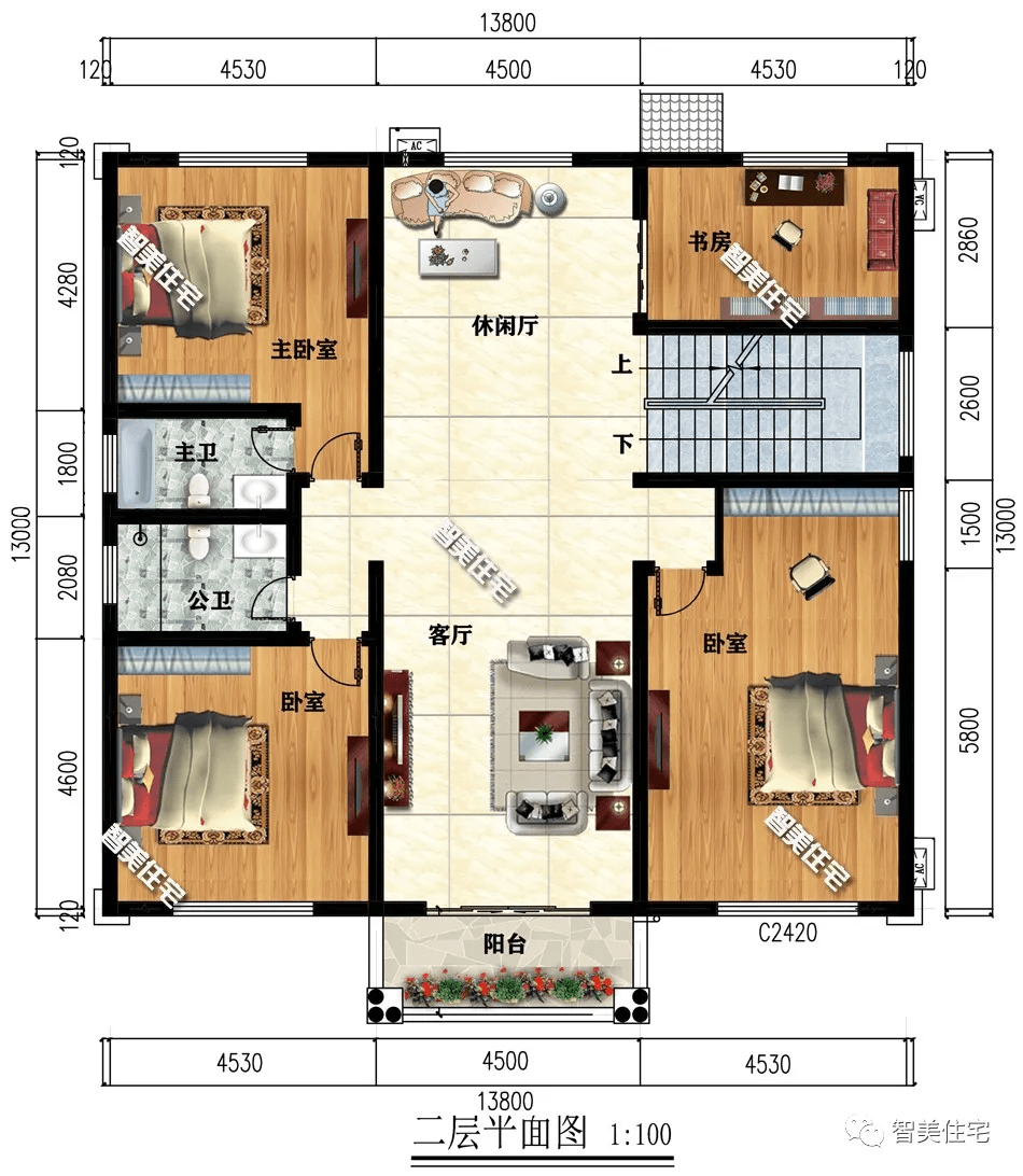 8米,外观左右对称式设计,占地面积188平方米,建筑面积530.