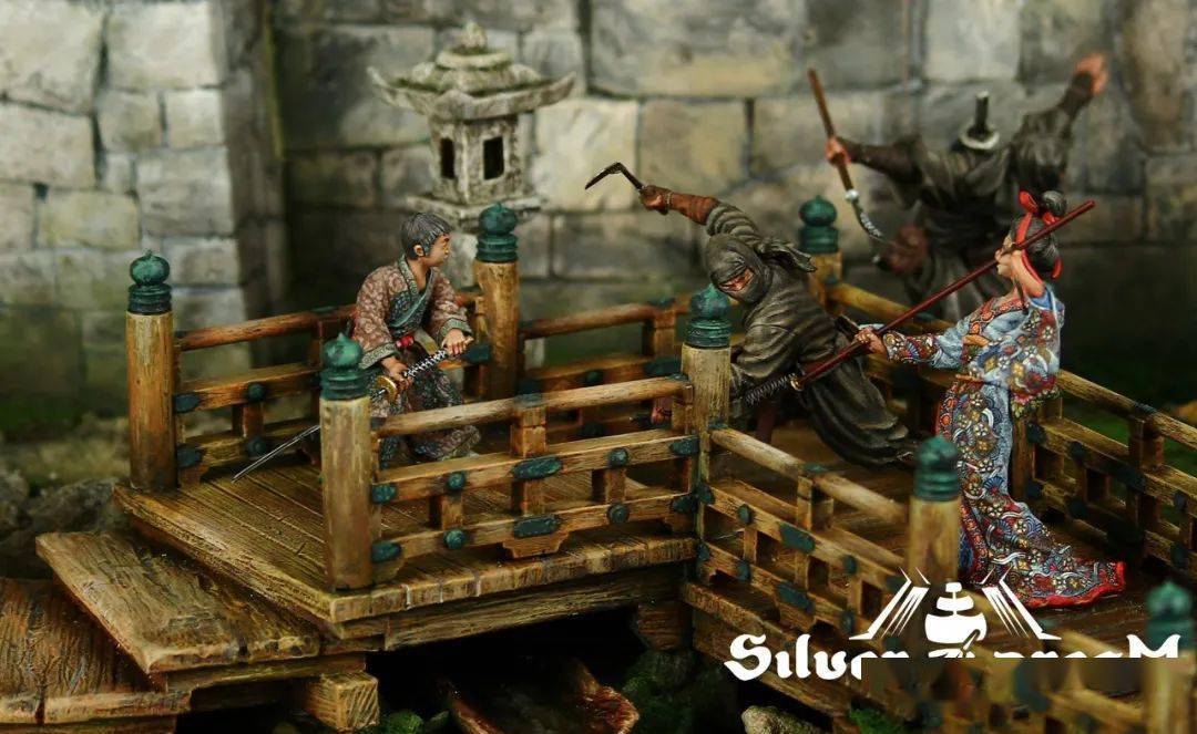 罕见日本古代战争模型场景 - 忍者大战武士道