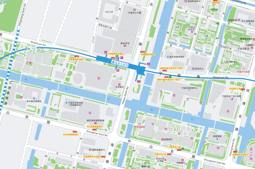 地铁海晏北路站f,g口开放,直通宁波阪急