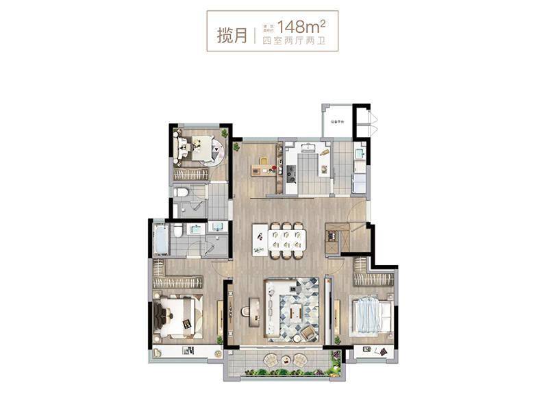 好住 扬州主城改善住宅再定义,金地华著创新四居惊艳亮相!_户型