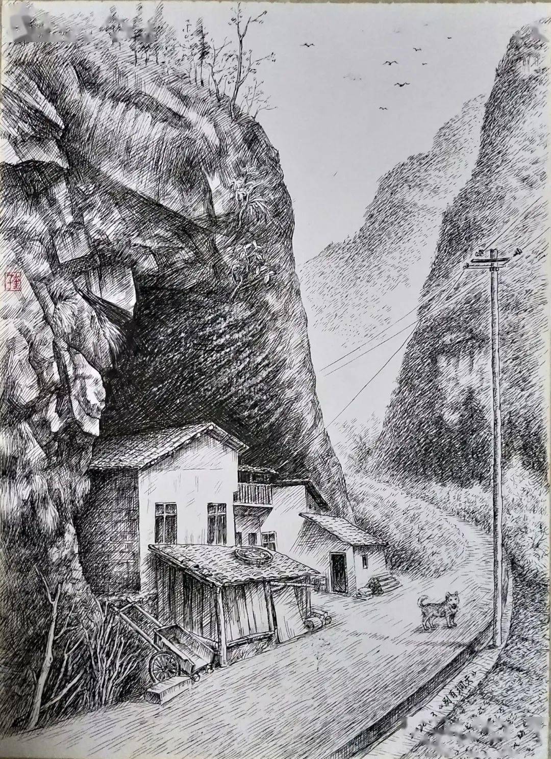 绿韵 油画 80*60(cm) 老家东梨 水粉画 39*55(cm) 向阳花开 红心向党
