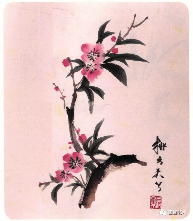 简单桃花写意画法,一学就会