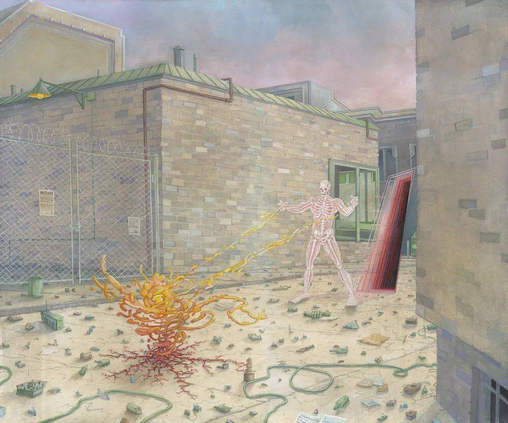 outsider用水粉画探索超现实的场景,更多的体现时代与未来的主题.