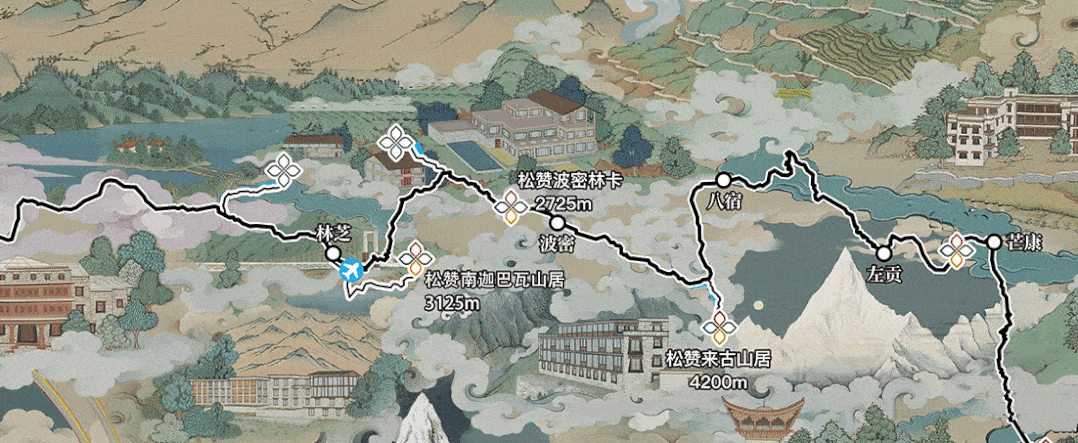 入口是遮天蔽日的杉树林,据说不少树木的 树龄超过了300年.