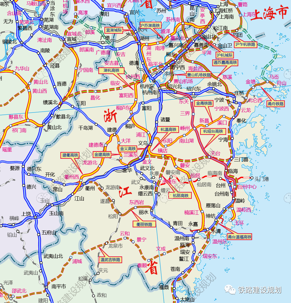 浙江省重大建设项目规划发布涉及31个铁路和轨道交通项目