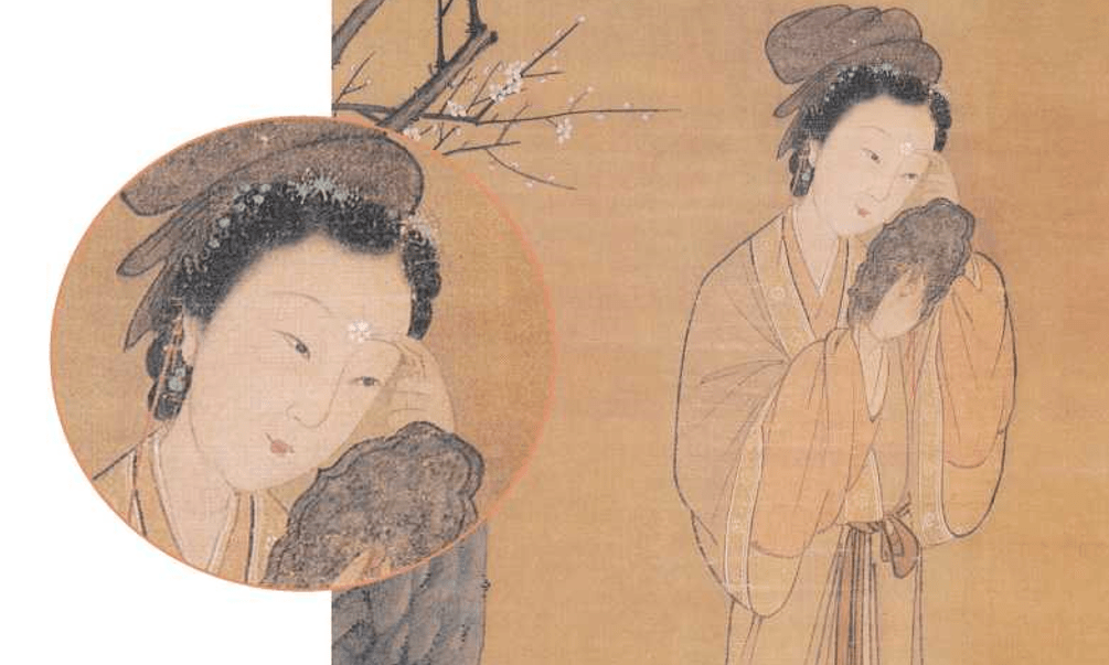 元佚名《梅花仕女图》(局部),台北故宫博物院藏