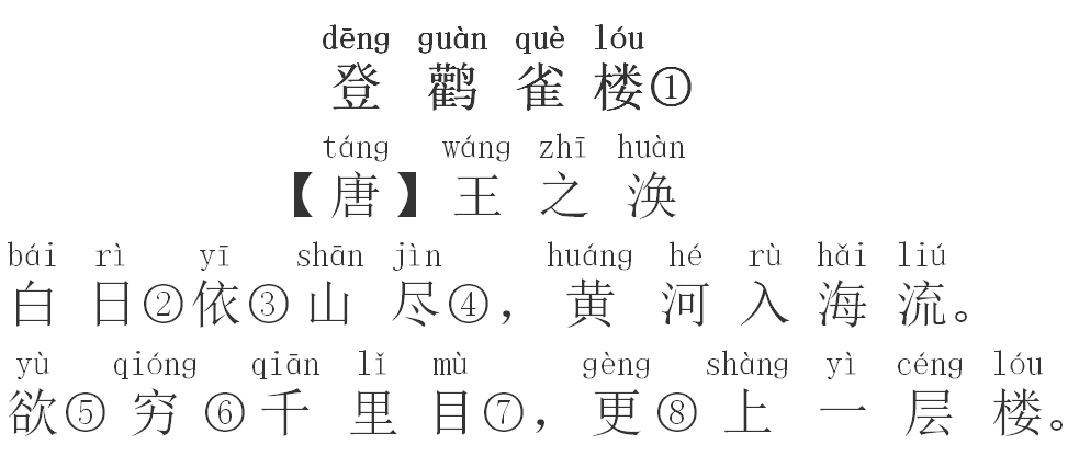 每日打卡48小学必背古诗登雀鹤楼