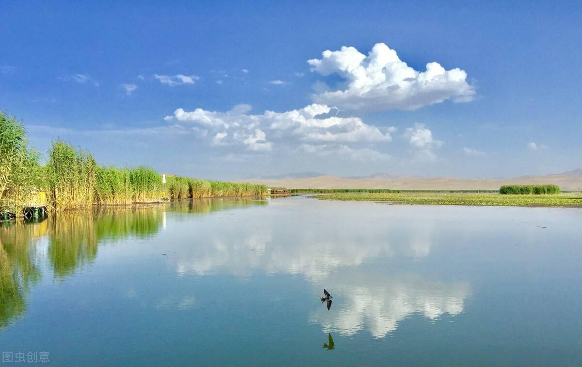 「博斯腾湖」隰有荷华,波浪滔滔_白鹭洲