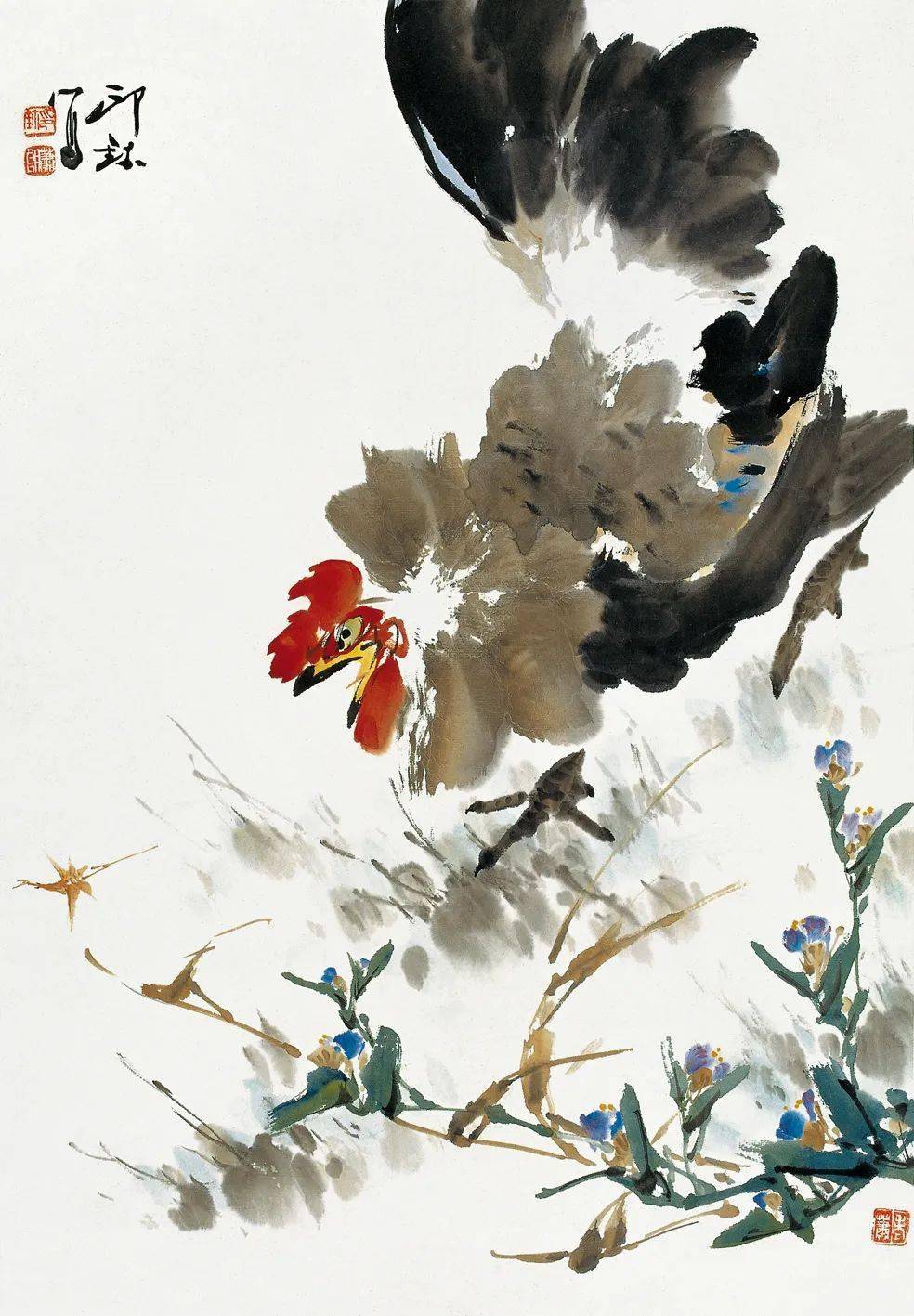 萧朗画鸡:雄鸡赳赳, 母鸡柔柔