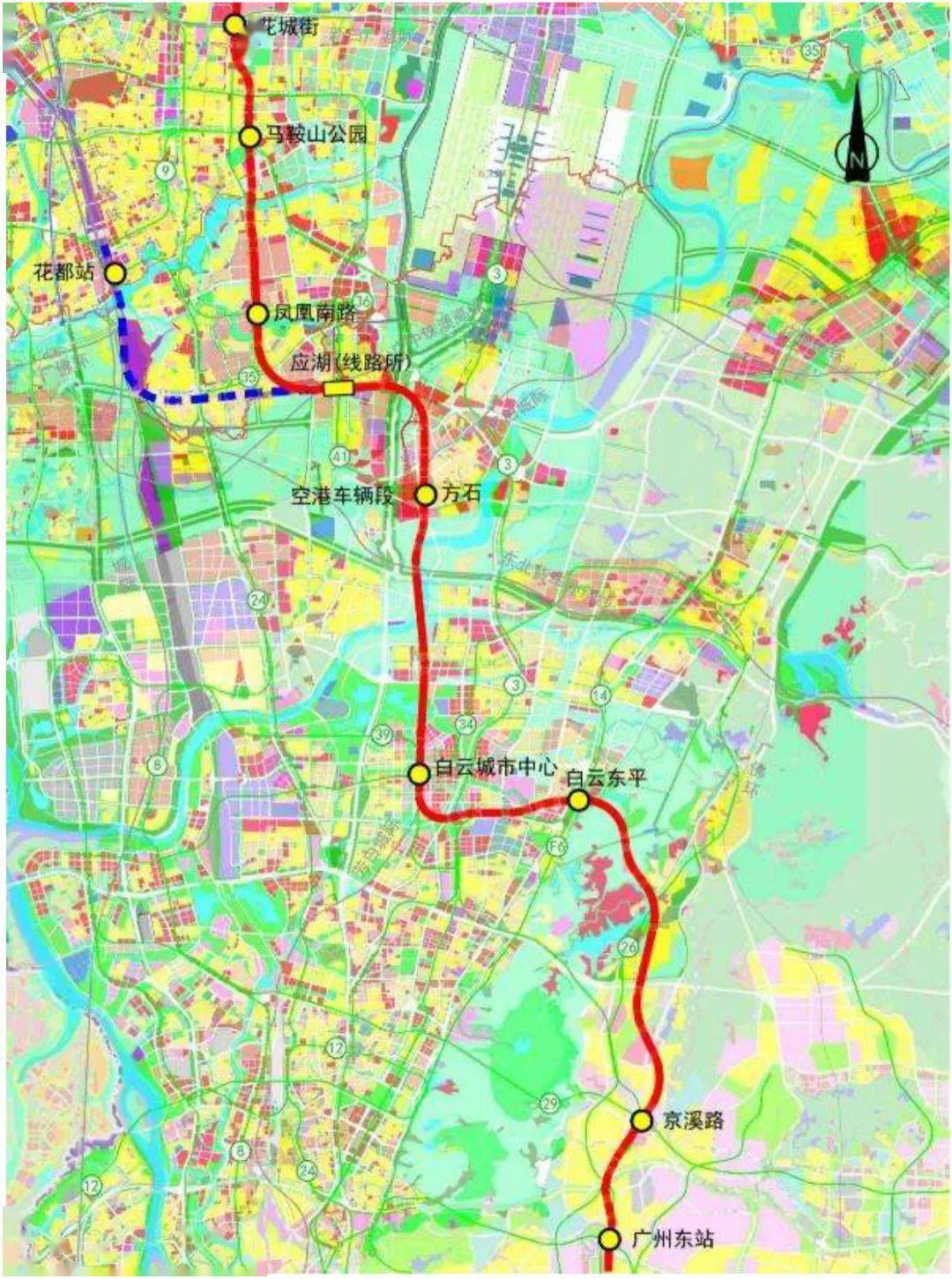 其后设白云东平站,与地铁14号线,规划佛山6号线换乘.