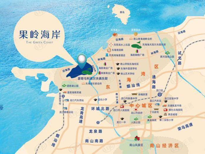 果岭海岸地形图