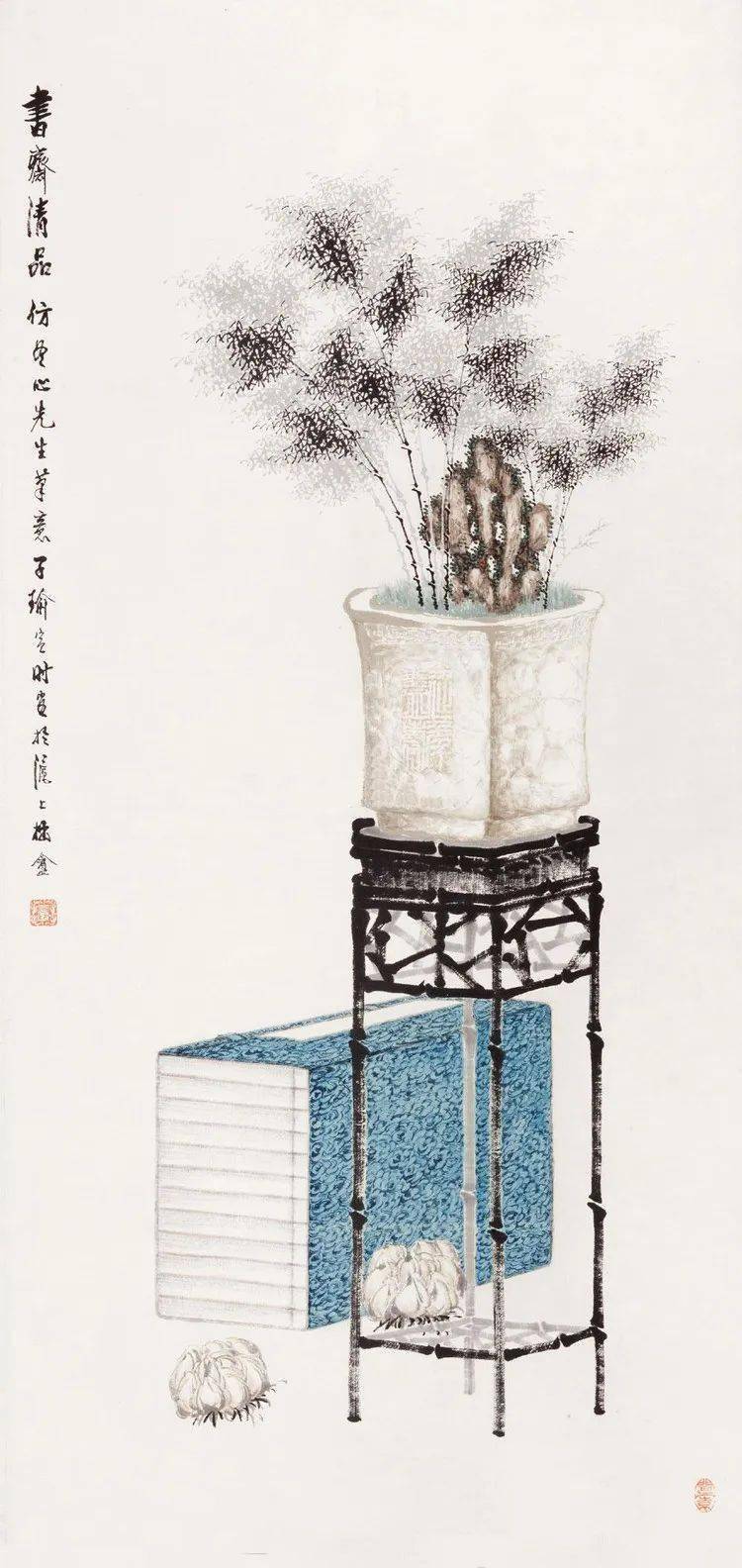 古朴典雅的花卉博古画