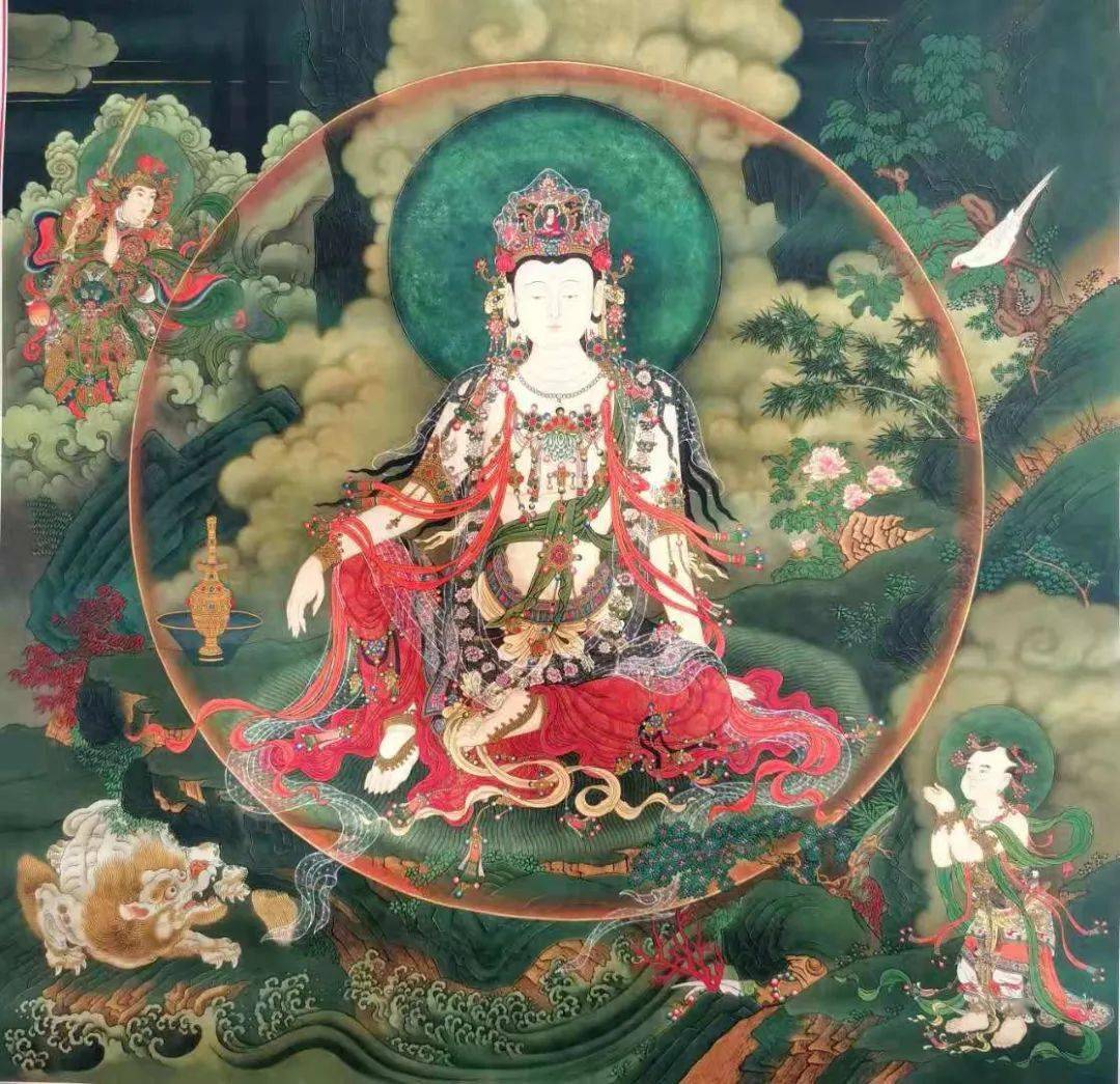 细节图《文殊菩萨大士图》细节图《文殊菩萨大士图》细节图《普贤