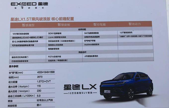 星途lx中文命名追风 将推新款车型 增混动版本
