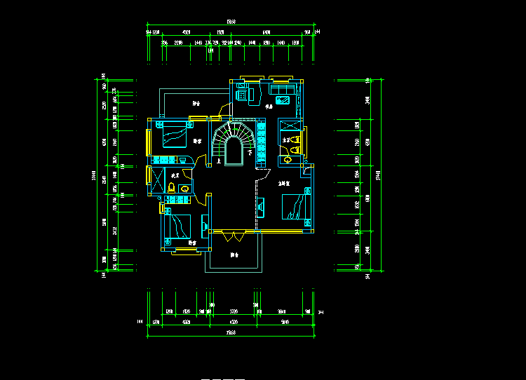 分享| 美式别墅设计工程结构cad施工图_图纸