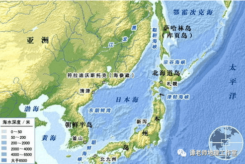 ▼日本列岛和津轻海峡