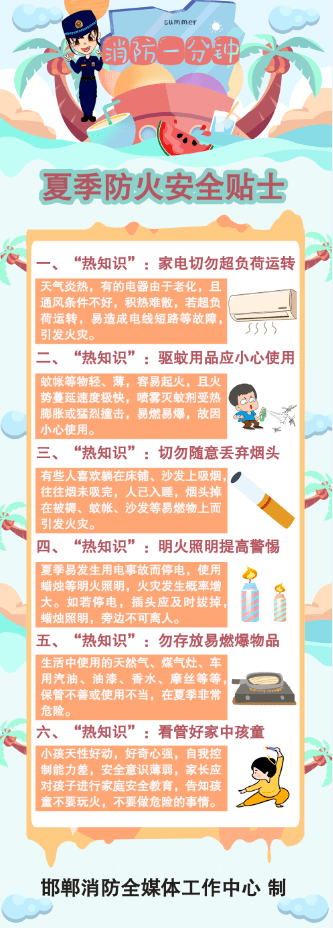 消防一分钟|夏季防火小贴士