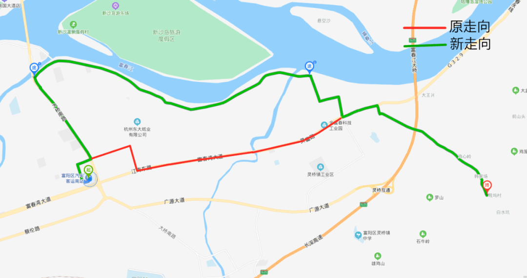 明起,富阳这几条公交线路走向将有变化!