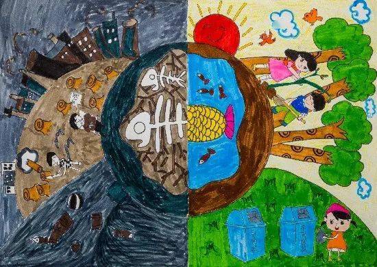 从小开始碳中和从我做起兰州市第二届青少年环保绘画大赛小学组作品展