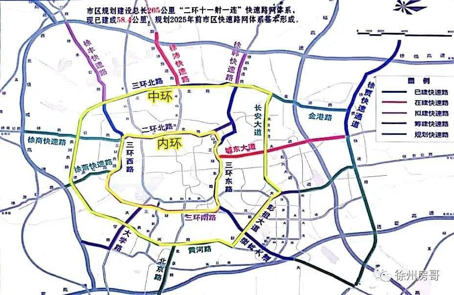 这些项目,都在" 2环11射1联"徐州城市快速路网规划中.