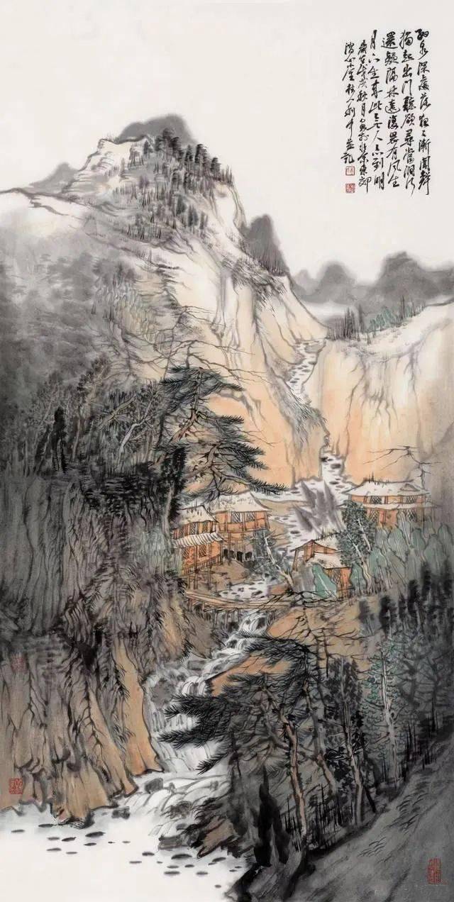 唐利中山水画