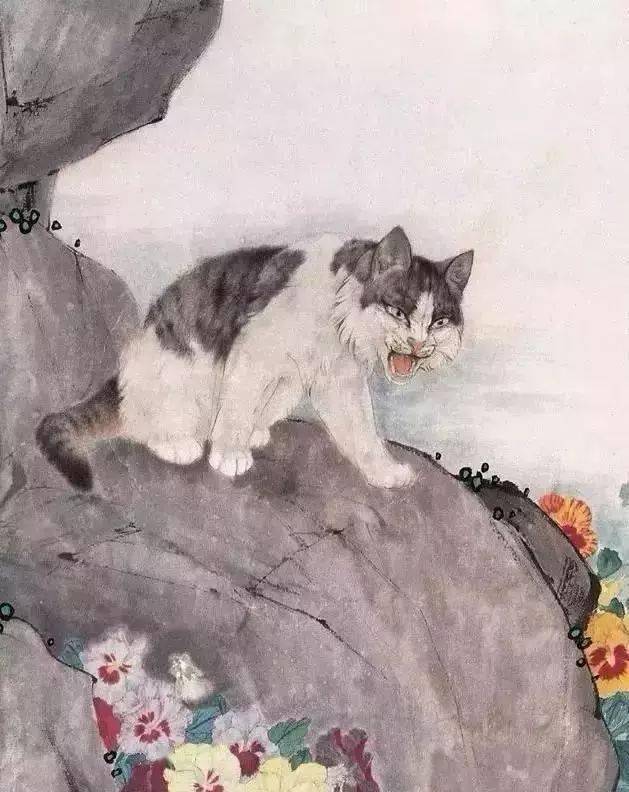 画猫大师,有猫王之称,他是国内画猫流派中介于工笔画和写意画之间的