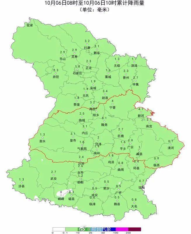 2毫米, 最大隆尧山口8.4毫米,市区最大金华小学1.7毫米.