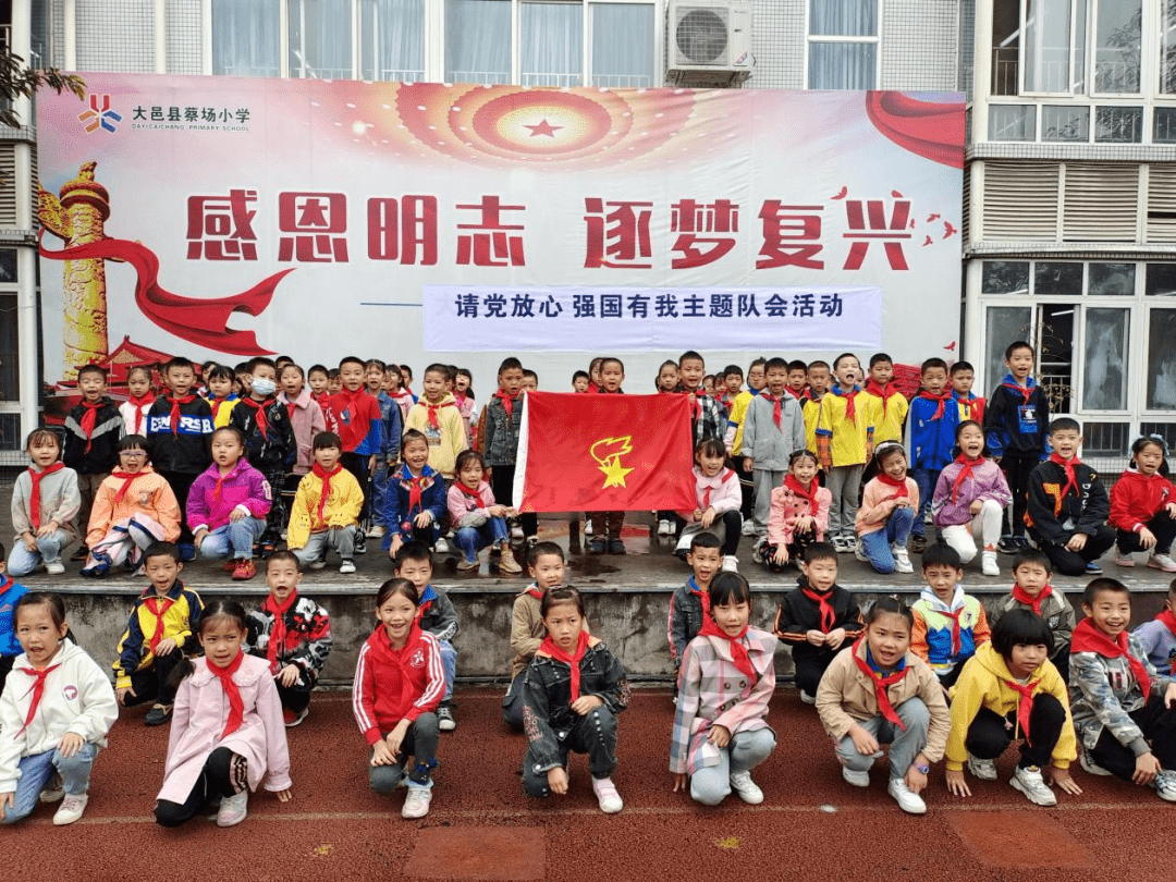 蔡场小学开展"请党放心 强国有我"主题队会活动