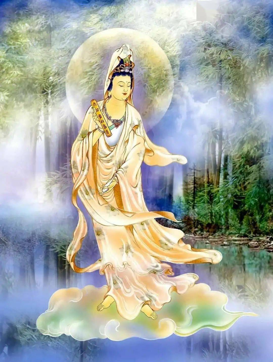 观音大慈大悲,于此六时之中,时时在念诵哀悯众生,故而六时观音法相