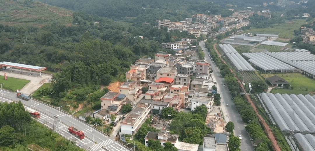 航拍空中看花都我的家乡联民村