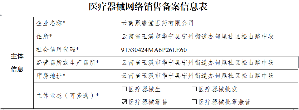 医疗器械网络销售备案信息公示2021年3号