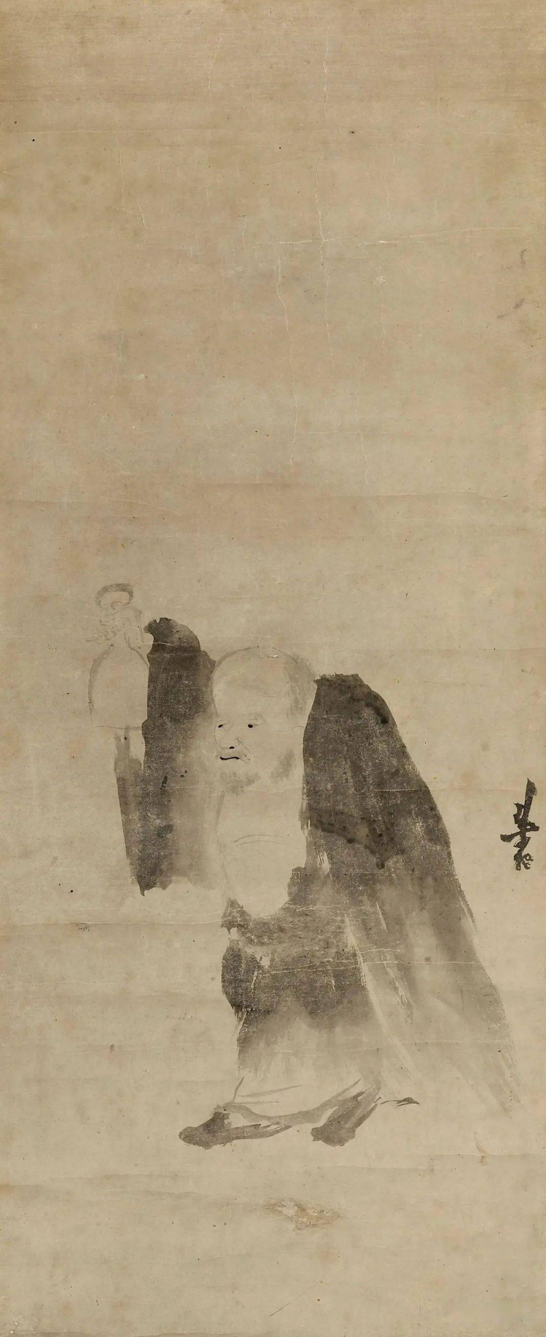 他画了这幅神仙图,竟成后世大写意画家追捧的楷模_梁楷