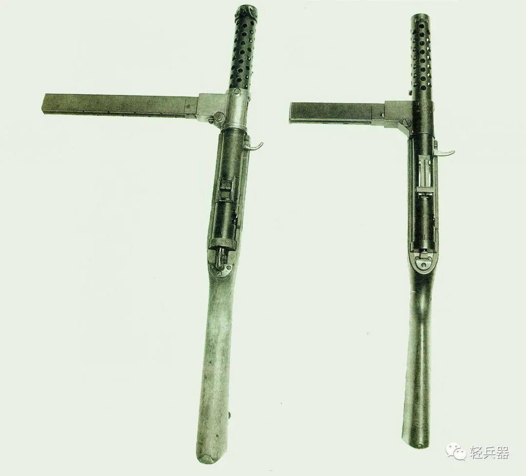 左为英国兰彻斯特冲锋枪,右为mp28Ⅱ冲锋枪兰彻斯特冲锋枪的枪机与mp