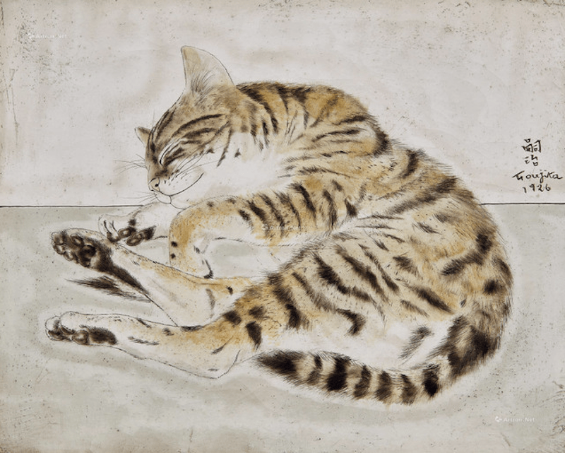 藤田嗣治《睡猫》