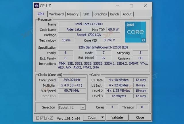 酷睿i3-12100性能曝光 击败锐龙3 3300x_华擎_ryzen_处理器