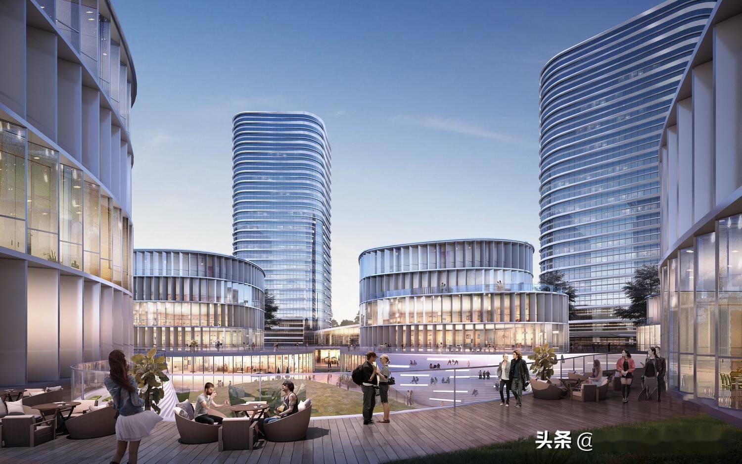 建筑外立面高层办公楼酒店商业设计效果图商务写字楼建筑