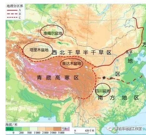 地理素养地形图看我国的四大盆地的异同附吐鲁番盆地专题