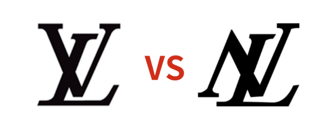 与"lv"品牌logo相似,并且涉及的产品范围为服装,皮带扣,拉链和纽扣
