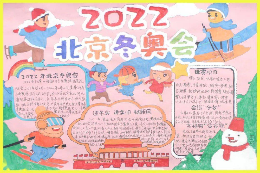 冬奥会主题手抄报模板图文素材快转发收藏