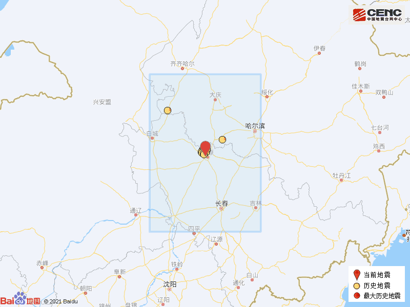 哪里地震了?哈尔滨有震感→_宁江区_台网_肇源县