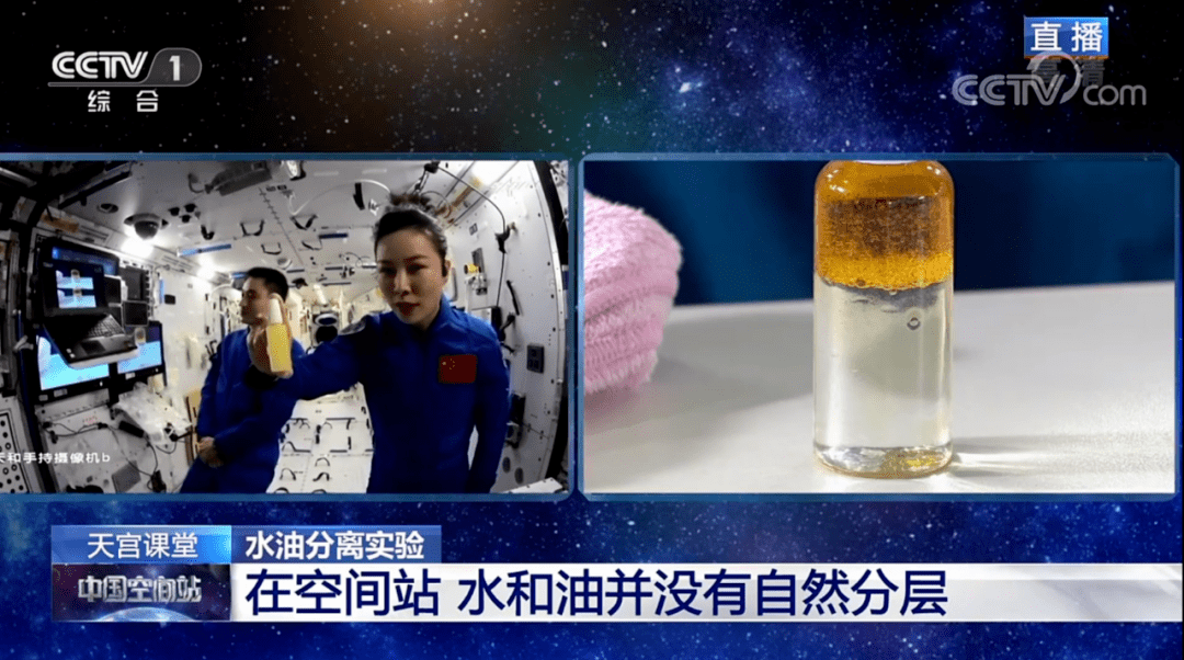 知识点:失重环境下水的表面张力