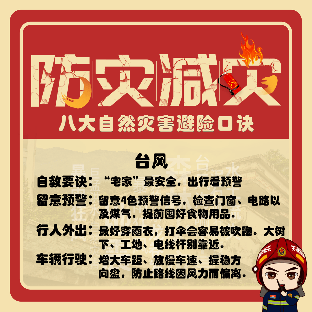 防灾减灾之八大自然灾害避险口诀